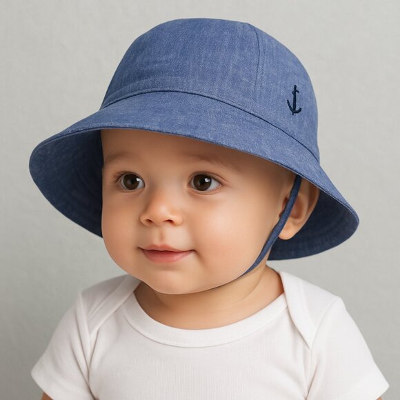 Janie and Jack Chambray Anchor Sun Hat – NWT (12–18 Months) - Picture 1 of 5